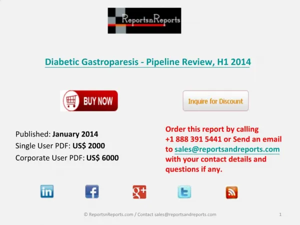 Pipeline Review on Diabetic Gastroparesis Therapeutic Indust