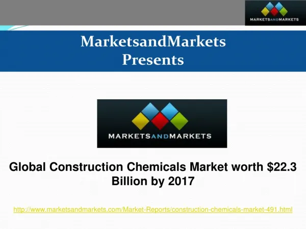 Global Construction Chemicals Market worth $22.3 Billion by