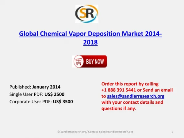 Global Chemical Vapor Deposition Market 2014-2018