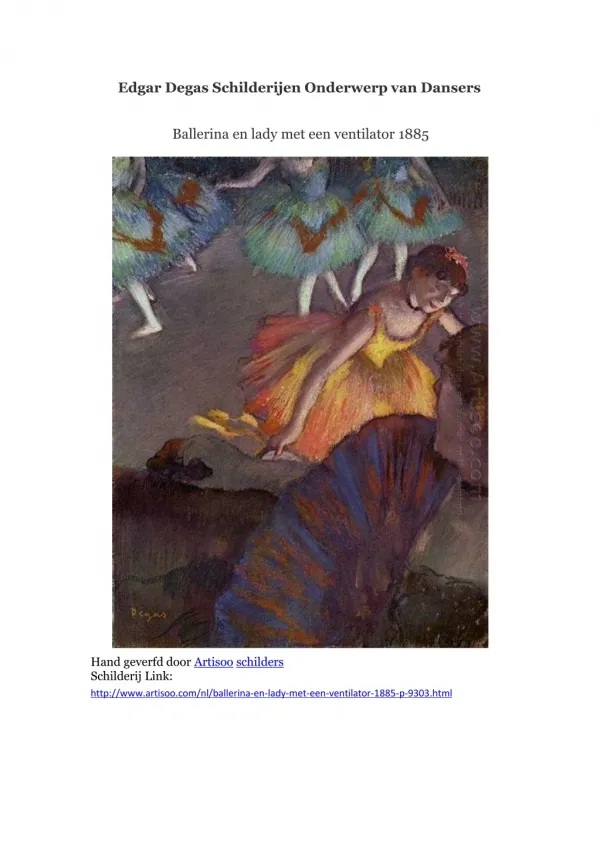 Edgar Degas Schilderijen Onderwerp van Dansers -- Artisoo