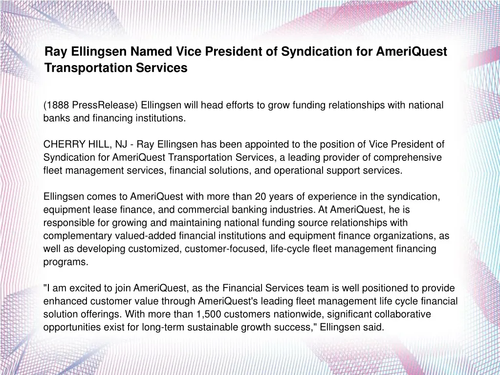 ray ellingsen named vice president of syndication