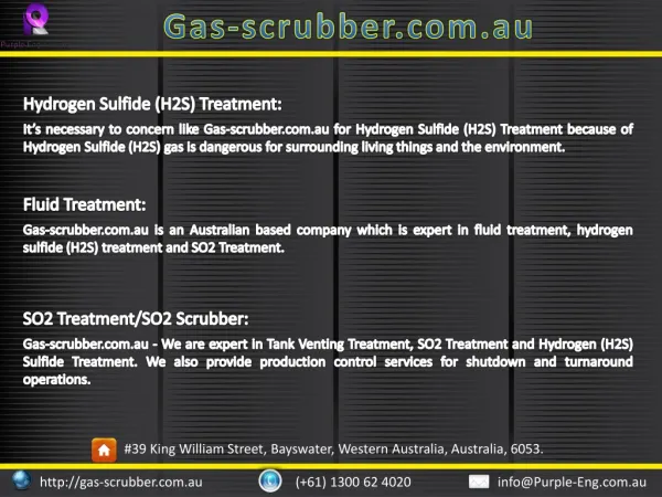 Hydrogen Sulfide (H2S) Treatment