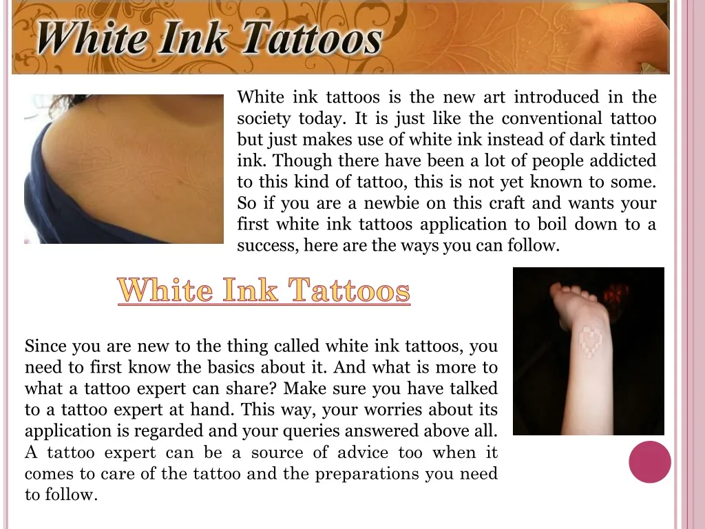 white ink tattoos is the new art introduced