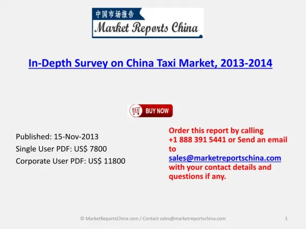 Taxi Industry Analysis for China