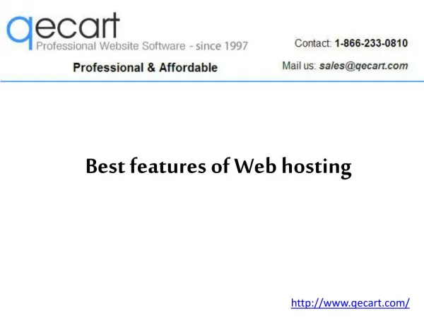 Best features of Web hosting