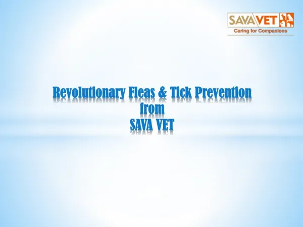 Revolutionary Fleas and Tick Prevention from SAVA VET