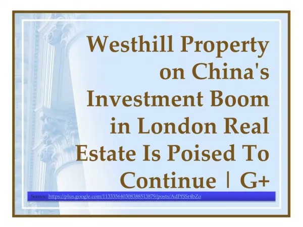 Westhill Property on China's Investment Boom
