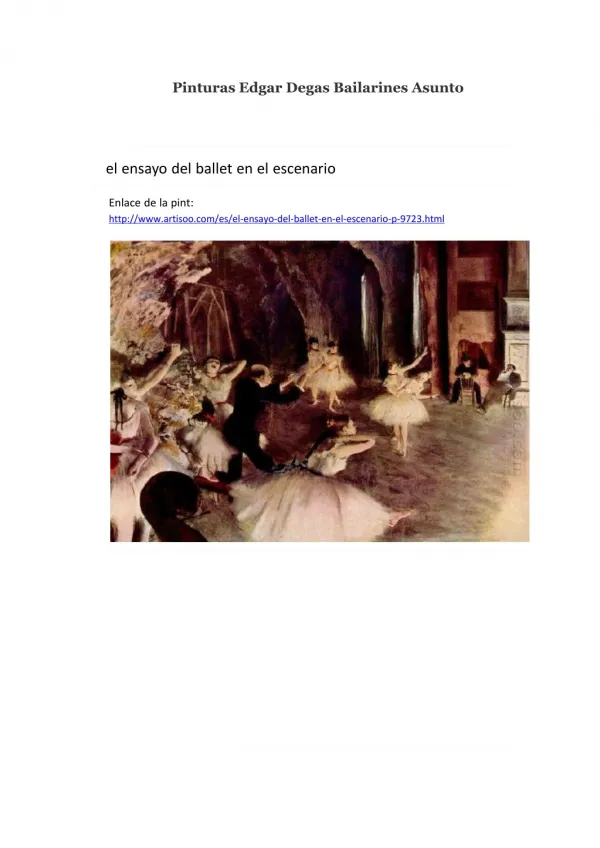Pinturas Edgar Degas Bailarines Asunto -- Artisoo