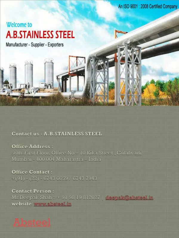 Stainless Butt Weld Fittings in USA, steel sheet in USA, Sta