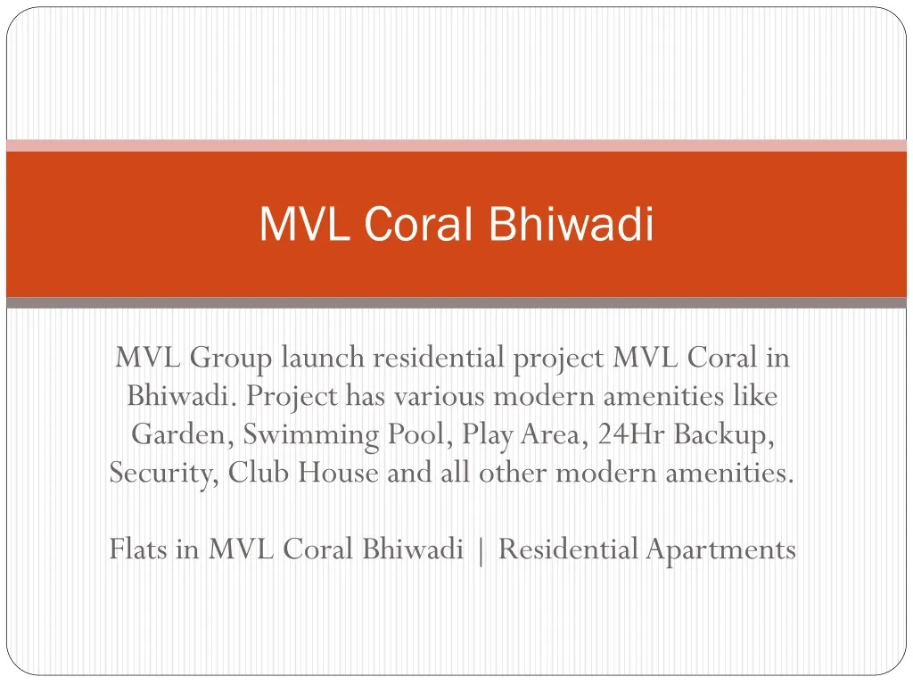 mvl coral bhiwadi