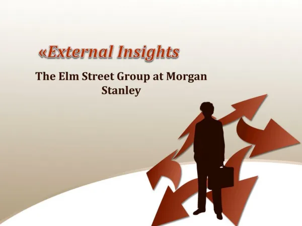 External Insights, The Elm Street Group at Morgan Stanley