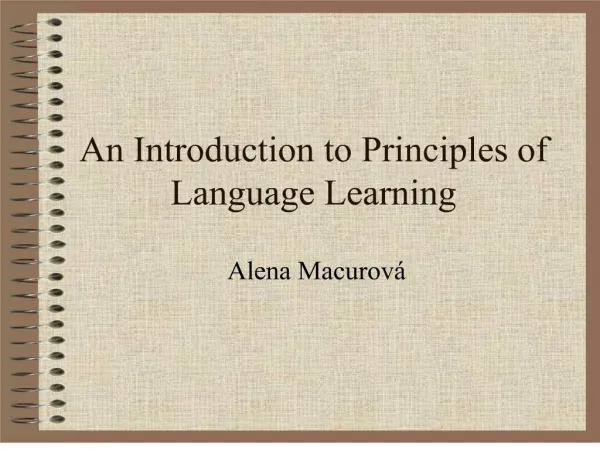 an introduction to principles of language learning