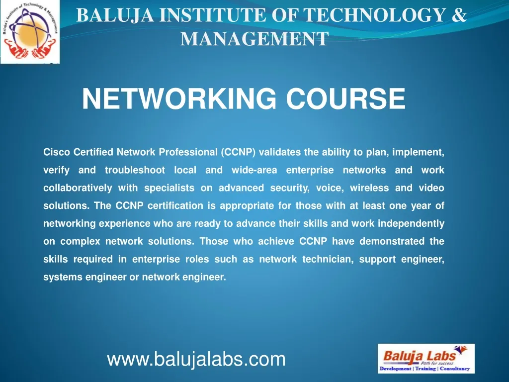 baluja institute of technology management