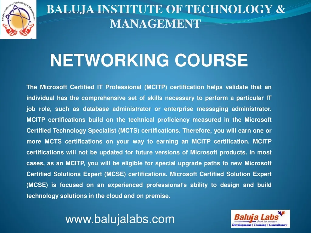 baluja institute of technology management