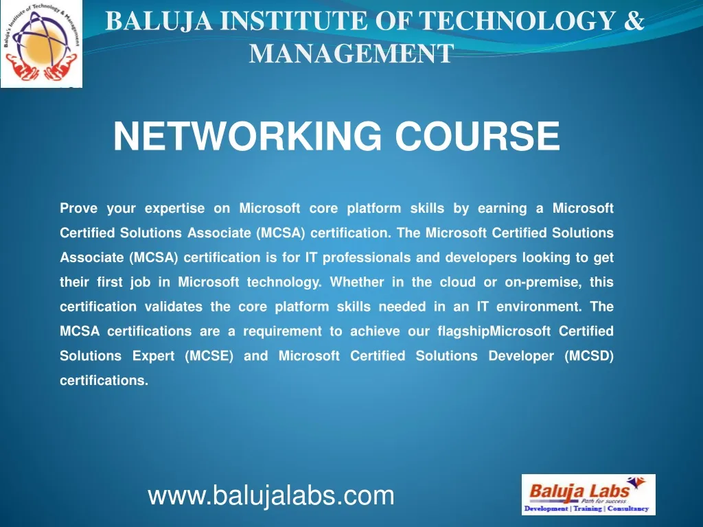 baluja institute of technology management