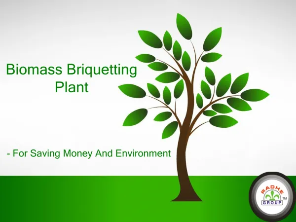 Biomass Briquetting Plant - For Saving Money