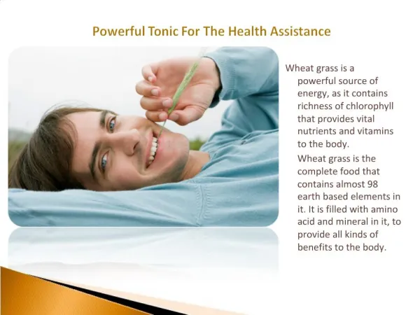Powerful Tonic For The Health Assistance