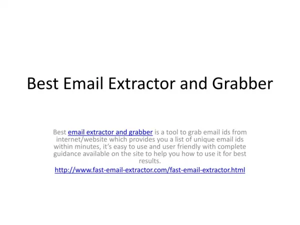 Best Email Extractor and Grabber