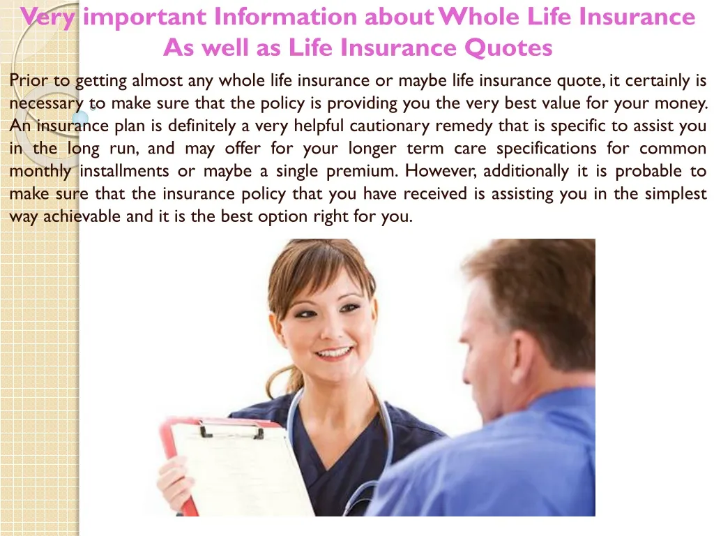 very important information about whole life