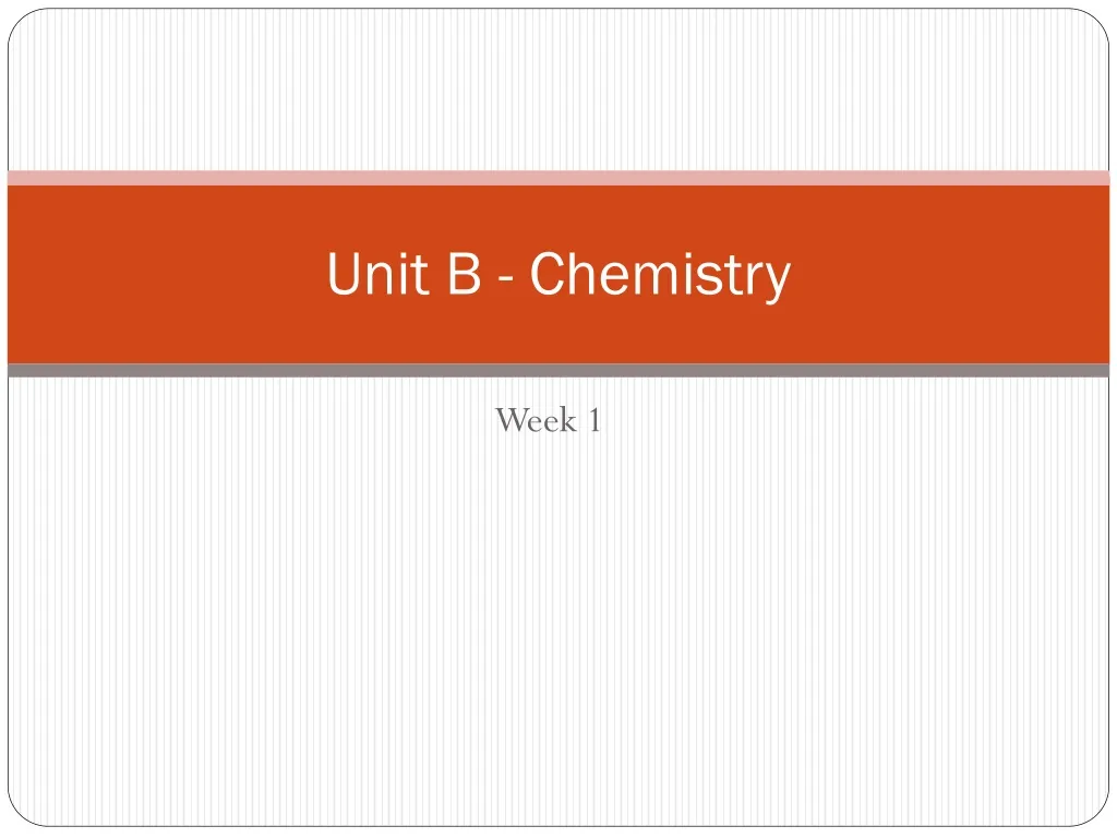 unit b chemistry
