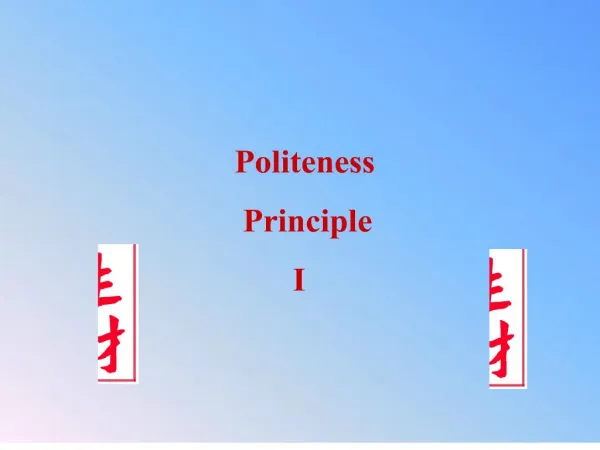 politeness principle i