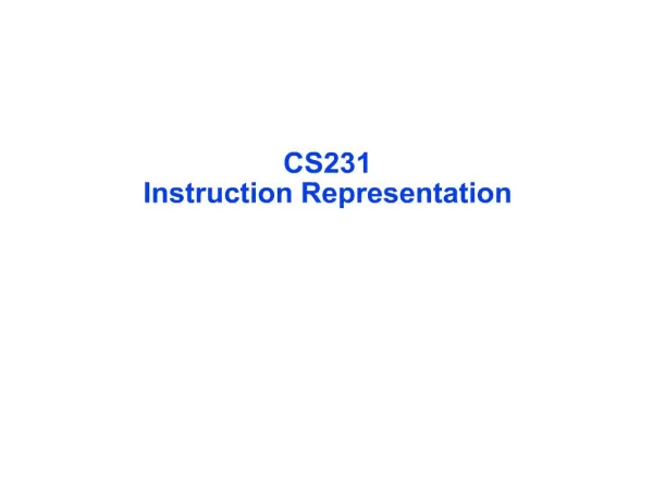 cs231 instruction representation