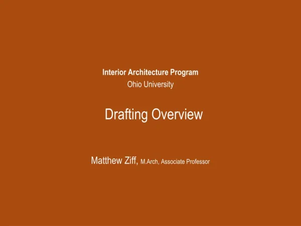 Interior Architecture Program Ohio University Drafting Overview