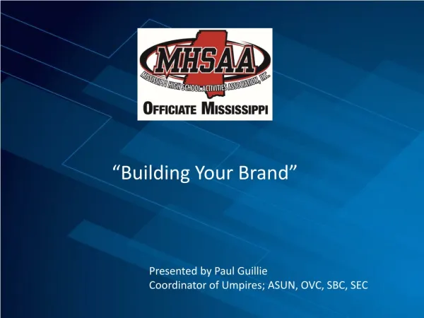 “Building Your Brand”