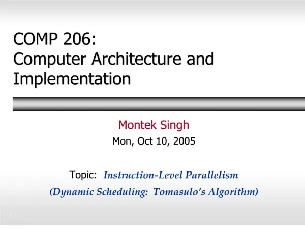 comp 206: computer architecture and implementation