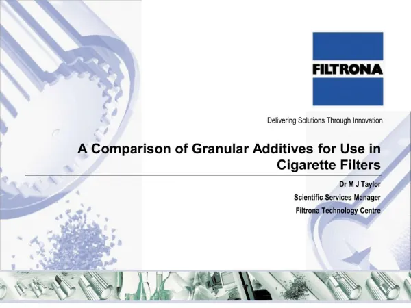 a comparison of granular additives for use in cigarette filters