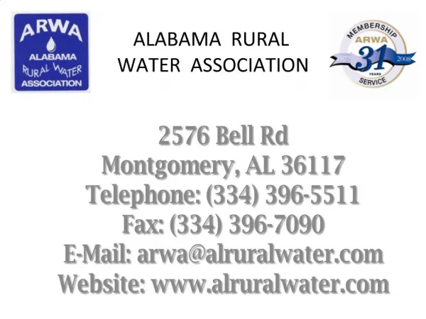 ALABAMA RURAL WATER ASSOCIATION