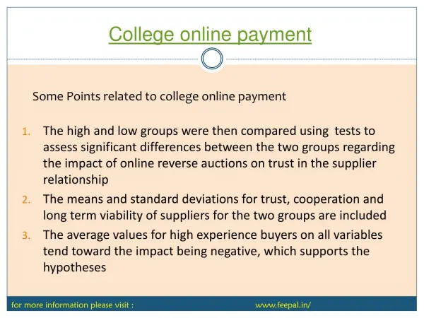 college online payment process fee structure