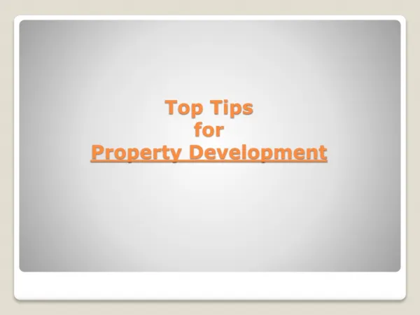 Top tips for property development