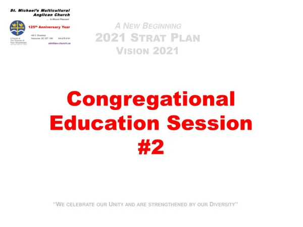 A New Beginning 2021 Strat Plan Vision 2021