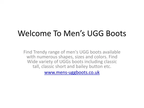 Ugg Boots For Men Cheapest Rates
