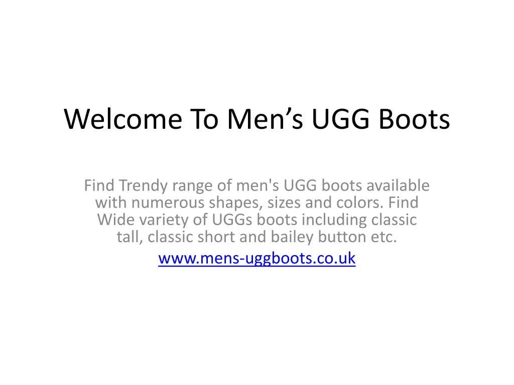 welcome to men s ugg boots