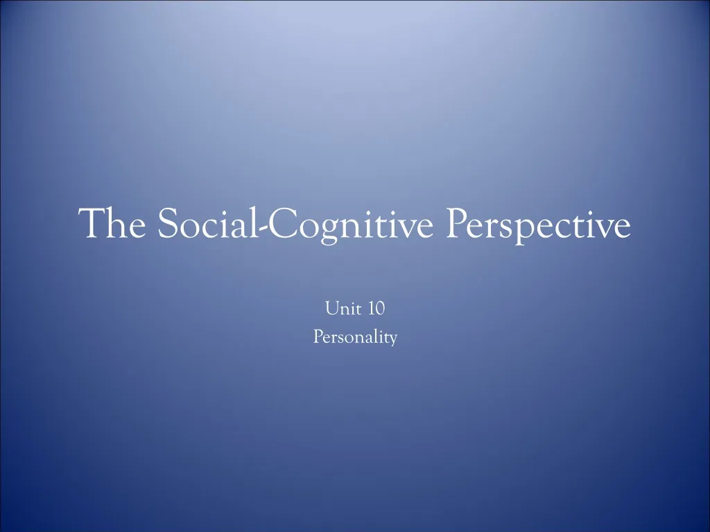 the social cognitive perspective