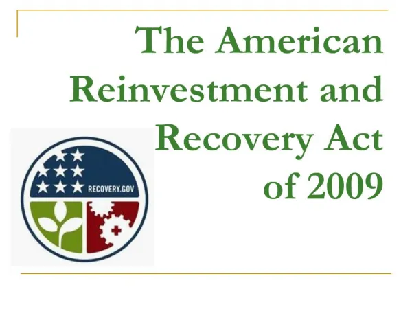 the american reinvestment and recovery act of 2009