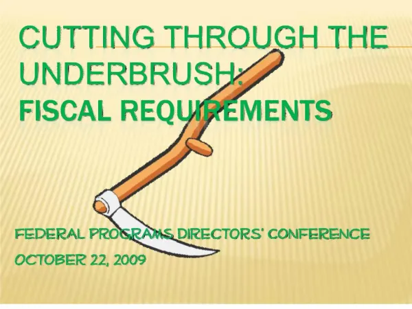 cutting through the underbrush: fiscal requirements