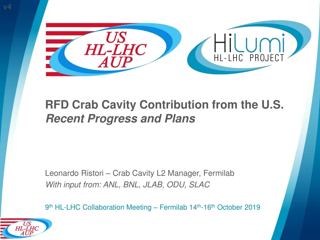 rfd crab cavity contribution from the u s recent progress and plans