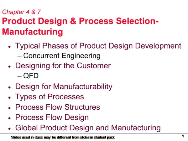 Chapter 4 7 Product Design Process Selection-Manufacturing