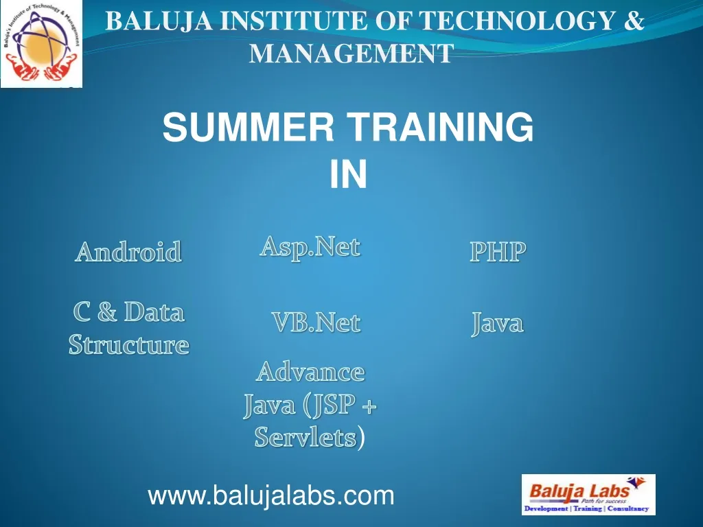baluja institute of technology management