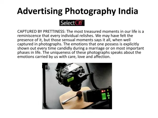 Advertising photography India