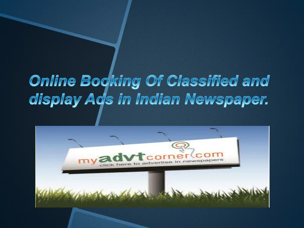 online booking of classified and display ads in indian newspaper