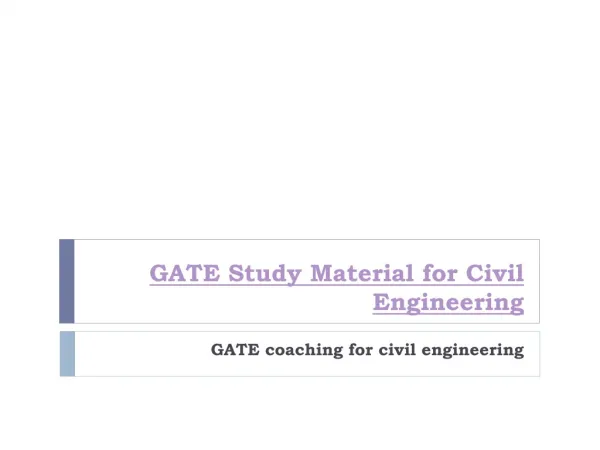 GATE Study Material for Civil Engineering