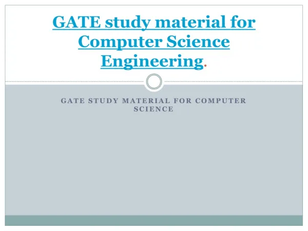GATE study material for Computer Science