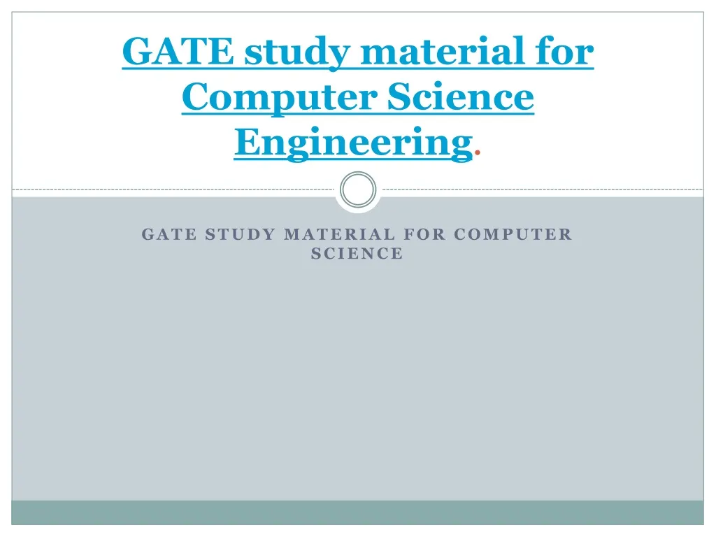 gate study material for computer science engineering