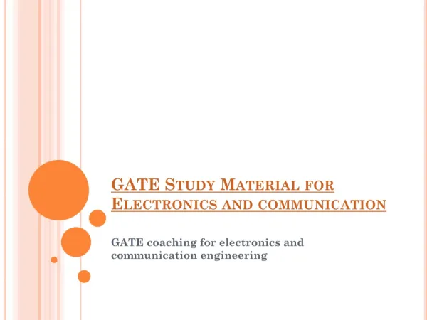 GATE Study Material for Electronics and communication