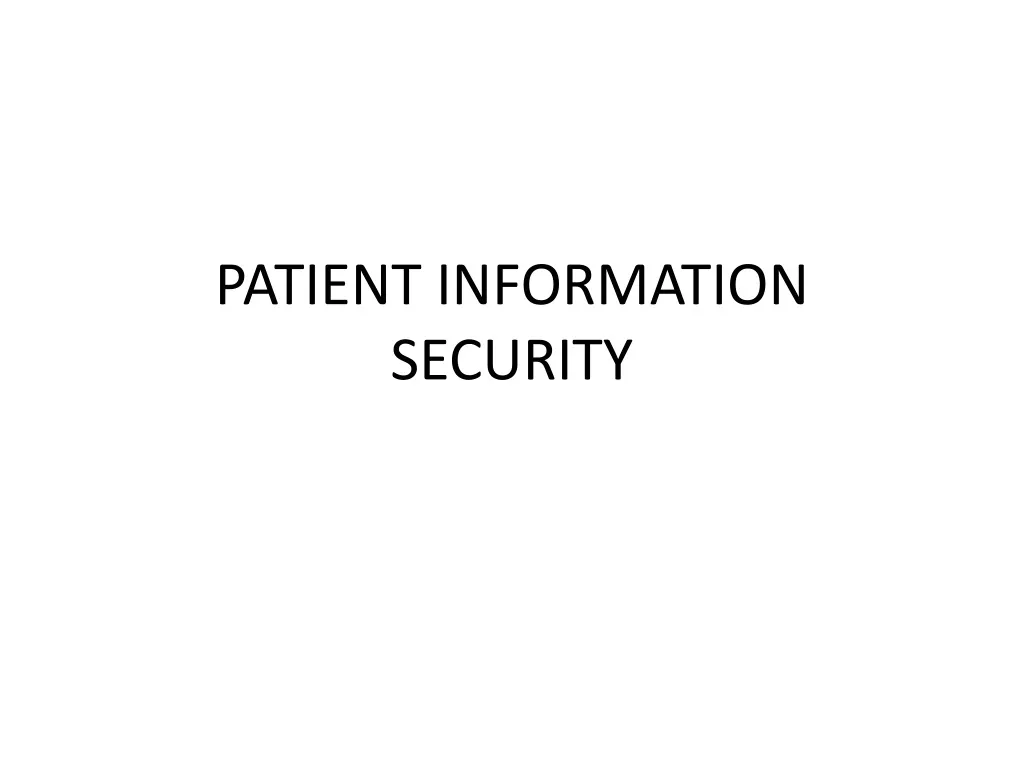 patient information security