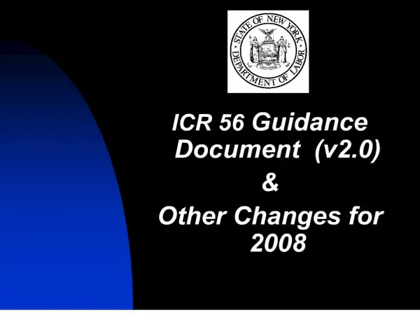 icr 56 guidance document v2.0 other changes for 2008